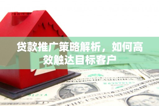 石狮贷款推广策略解析，如何高效触达目标客户