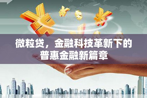 石狮微粒贷，金融科技革新下的普惠金融新篇章