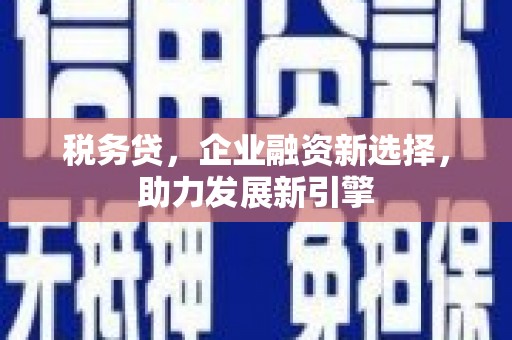 石狮税务贷，企业融资新选择，助力发展新引擎