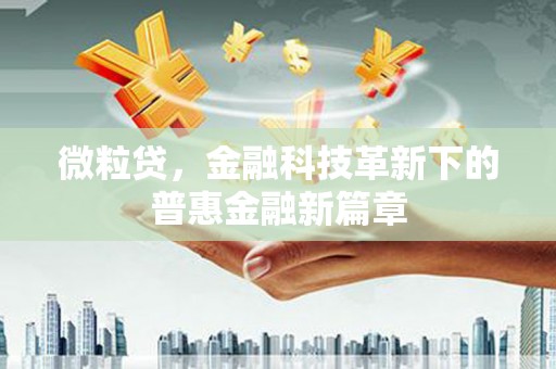 石狮微粒贷，金融科技革新下的普惠金融新篇章